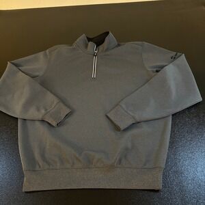F&G Tech Golf Pullover 1/4 Zip Athletic Training Top Gray Sweater Mens Medium